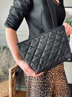VIAMAJA Clutch SOFT LEATHER – Black New