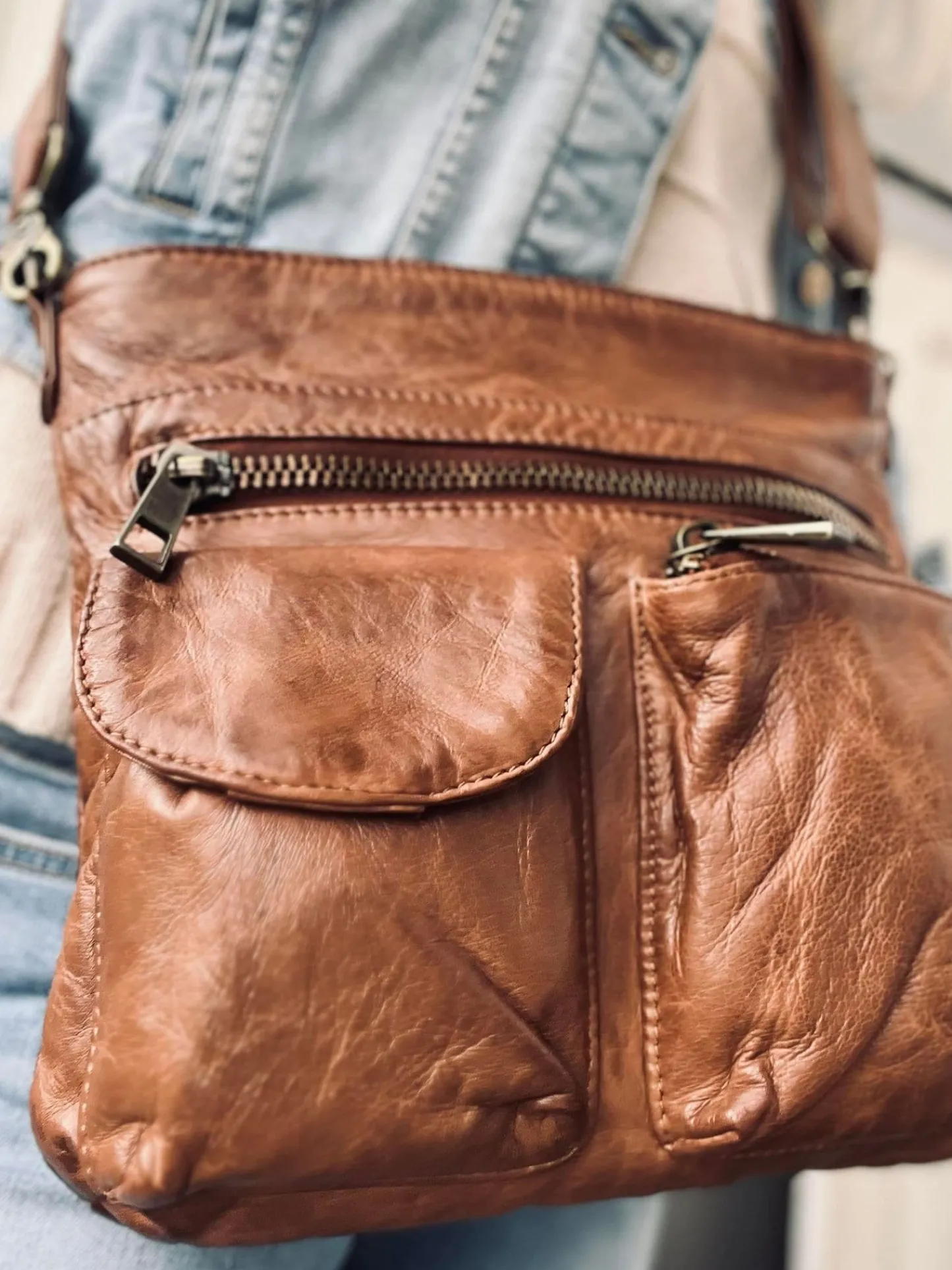 VIAMAJA Crossbody CHESTNUT - Ultra blød Clearance