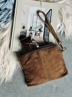 VIAMAJA Crossbody clutch ALICE - Ruskind caramel Outlet