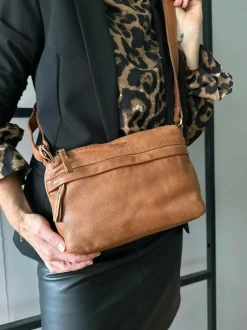 VIAMAJA Crossbody Raw Boheme Medium – Cognac