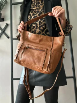 VIAMAJA Crossbody Raw Boheme XL – Cognac Clearance