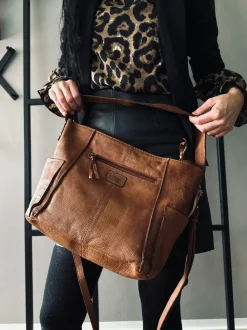 VIAMAJA Crossbody Raw Boheme XL – Cognac Clearance
