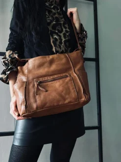 VIAMAJA Crossbody Raw Boheme XL – Cognac Clearance