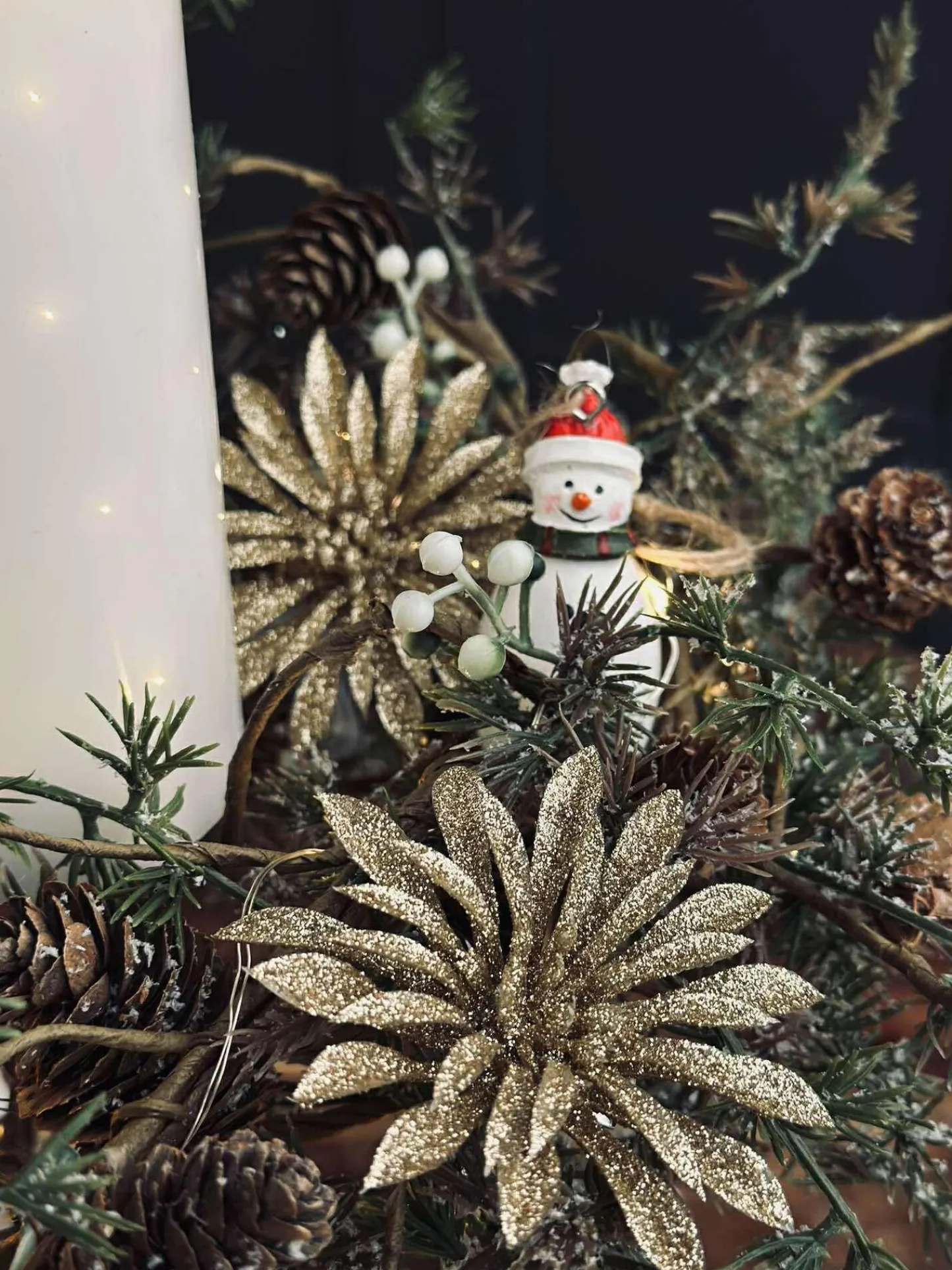 VIAMAJA Deco blomster med glimmer - 4 stk Clearance