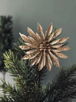 VIAMAJA Deco blomster med glimmer - 4 stk Clearance