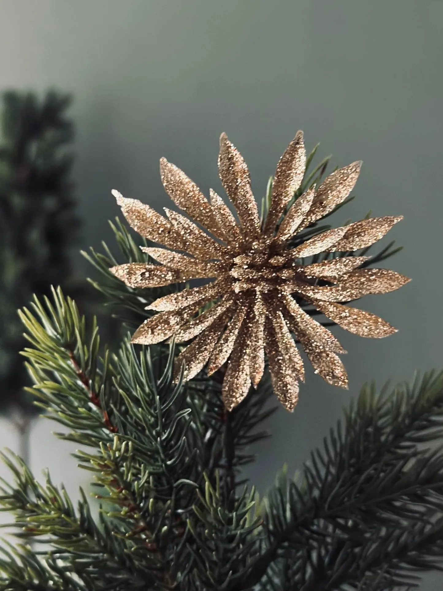 VIAMAJA Deco blomster med glimmer - 4 stk Clearance