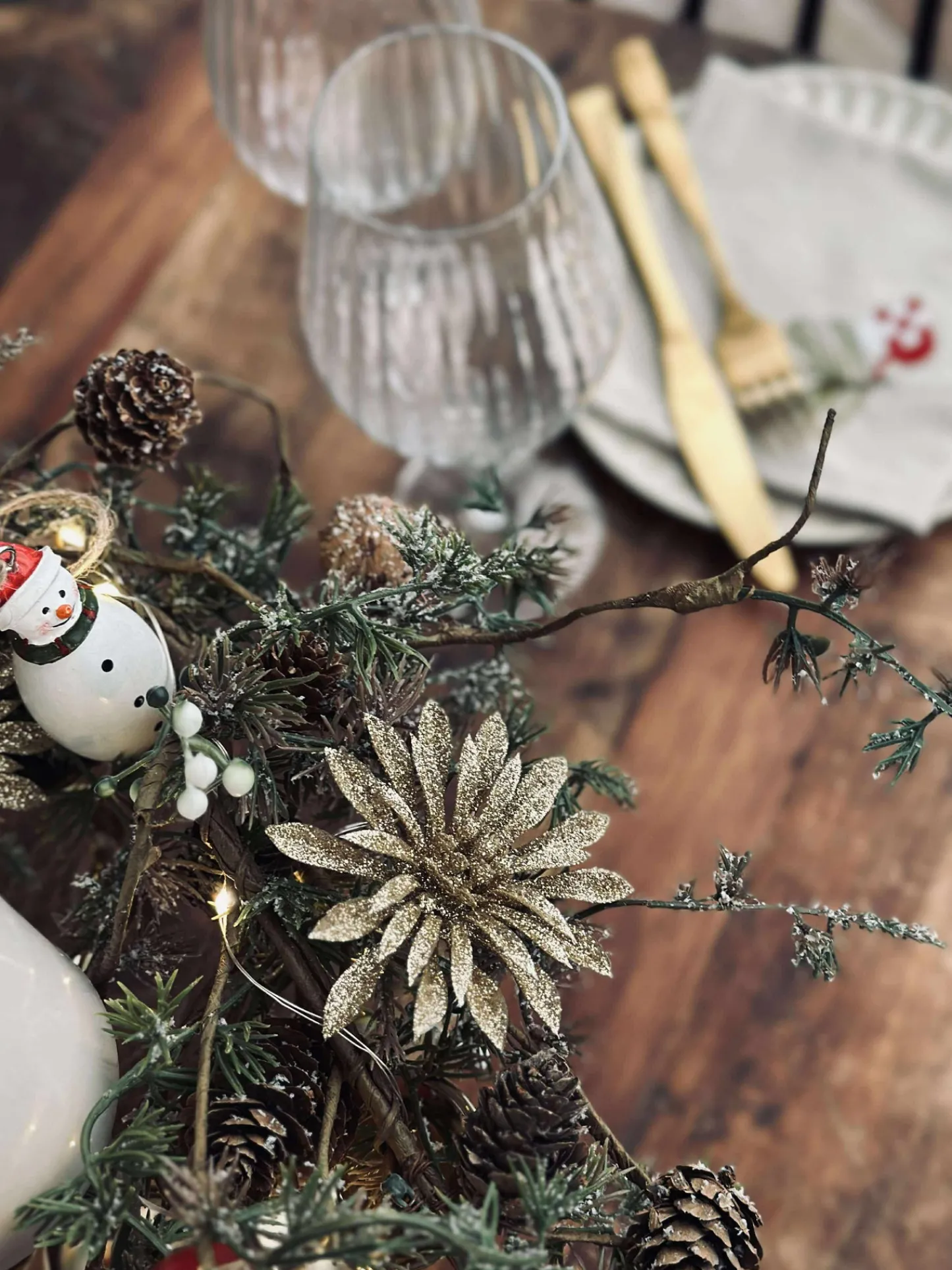 VIAMAJA Deco blomster med glimmer - 4 stk Clearance