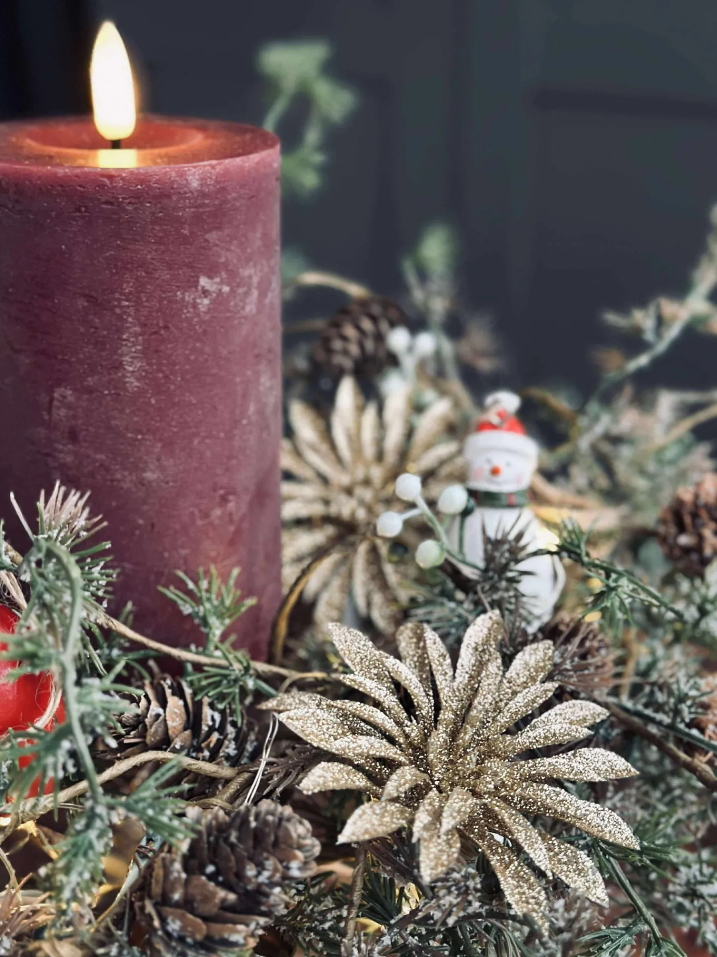 VIAMAJA Deco blomster med glimmer - 4 stk Clearance