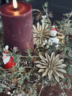 VIAMAJA Deco blomster med glimmer - 4 stk Clearance