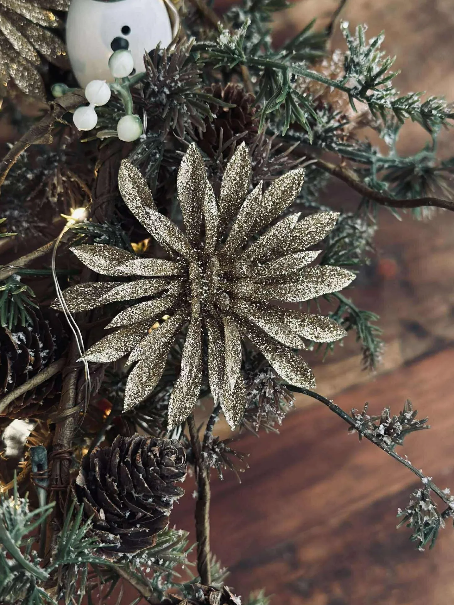 VIAMAJA Deco blomster med glimmer - 4 stk Clearance