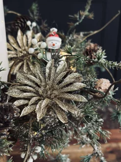 VIAMAJA Deco blomster med glimmer - 4 stk Clearance