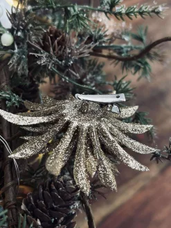 VIAMAJA Deco blomster med glimmer - 4 stk Clearance