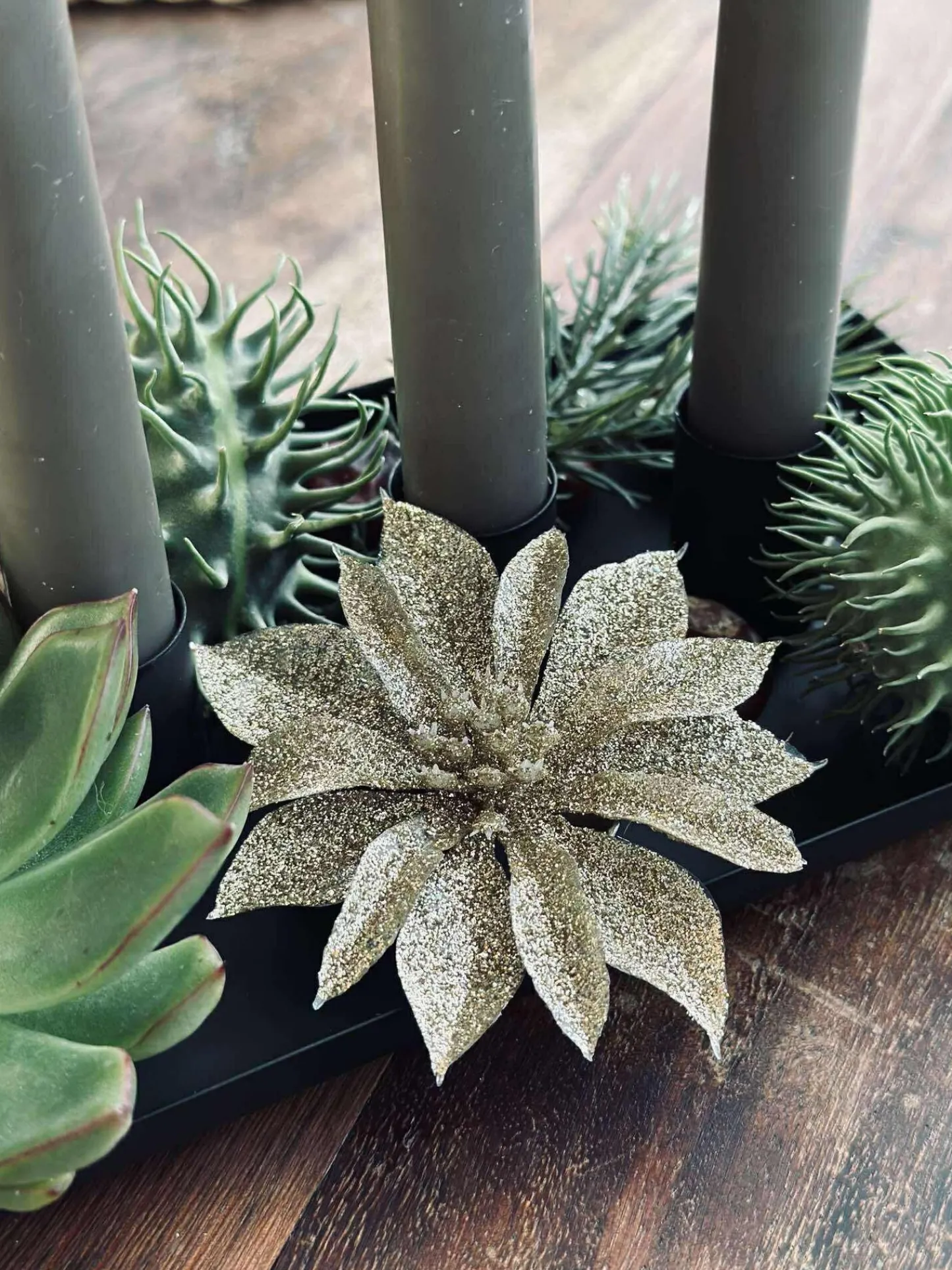 VIAMAJA Deco blomster med glimmer - 4 stk Discount