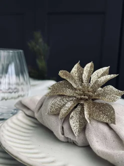 VIAMAJA Deco blomster med glimmer - 4 stk Discount
