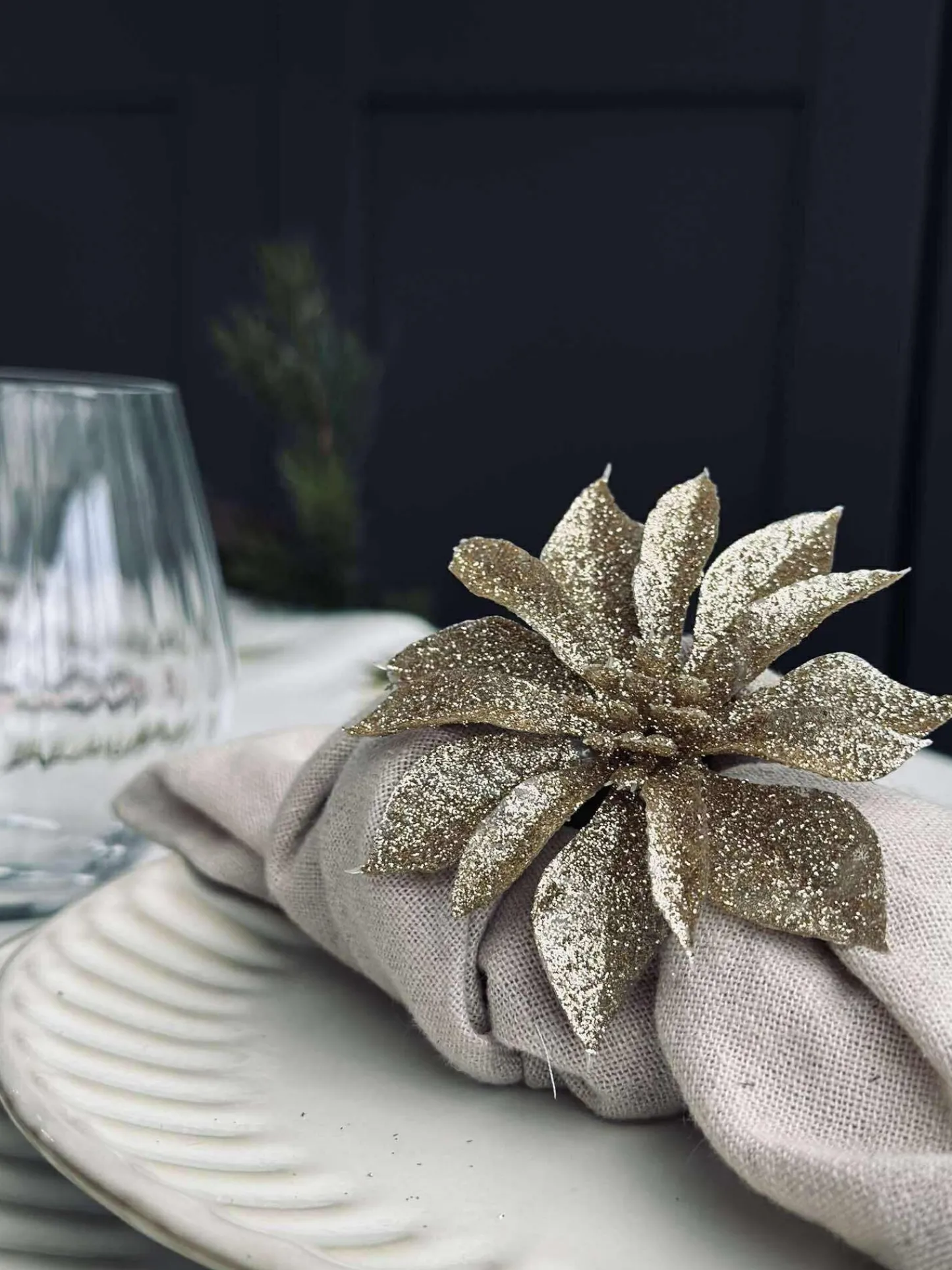 VIAMAJA Deco blomster med glimmer - 4 stk Discount