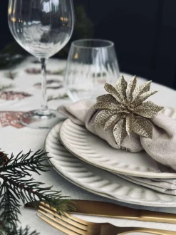 VIAMAJA Deco blomster med glimmer - 4 stk Discount