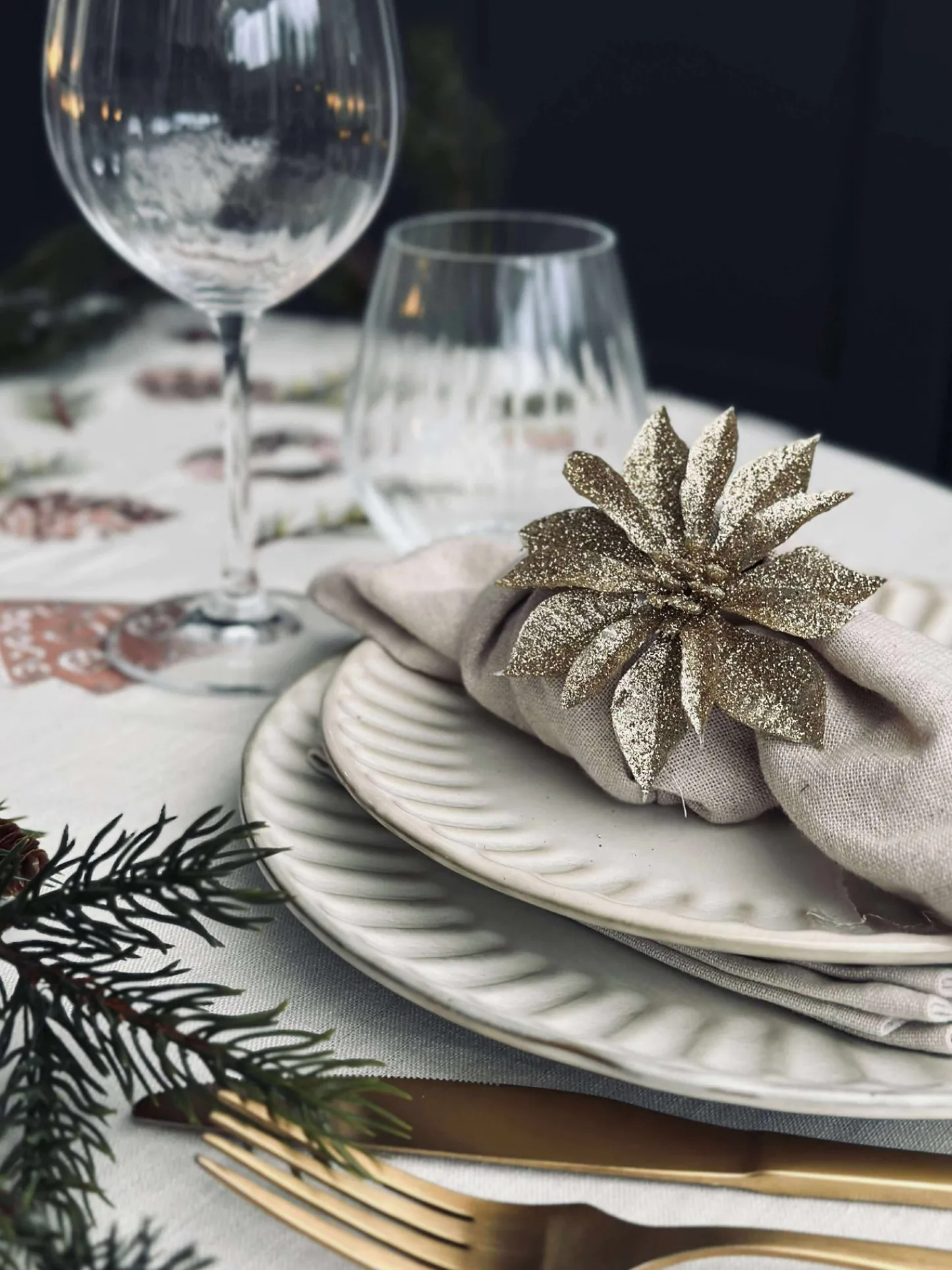 VIAMAJA Deco blomster med glimmer - 4 stk Discount