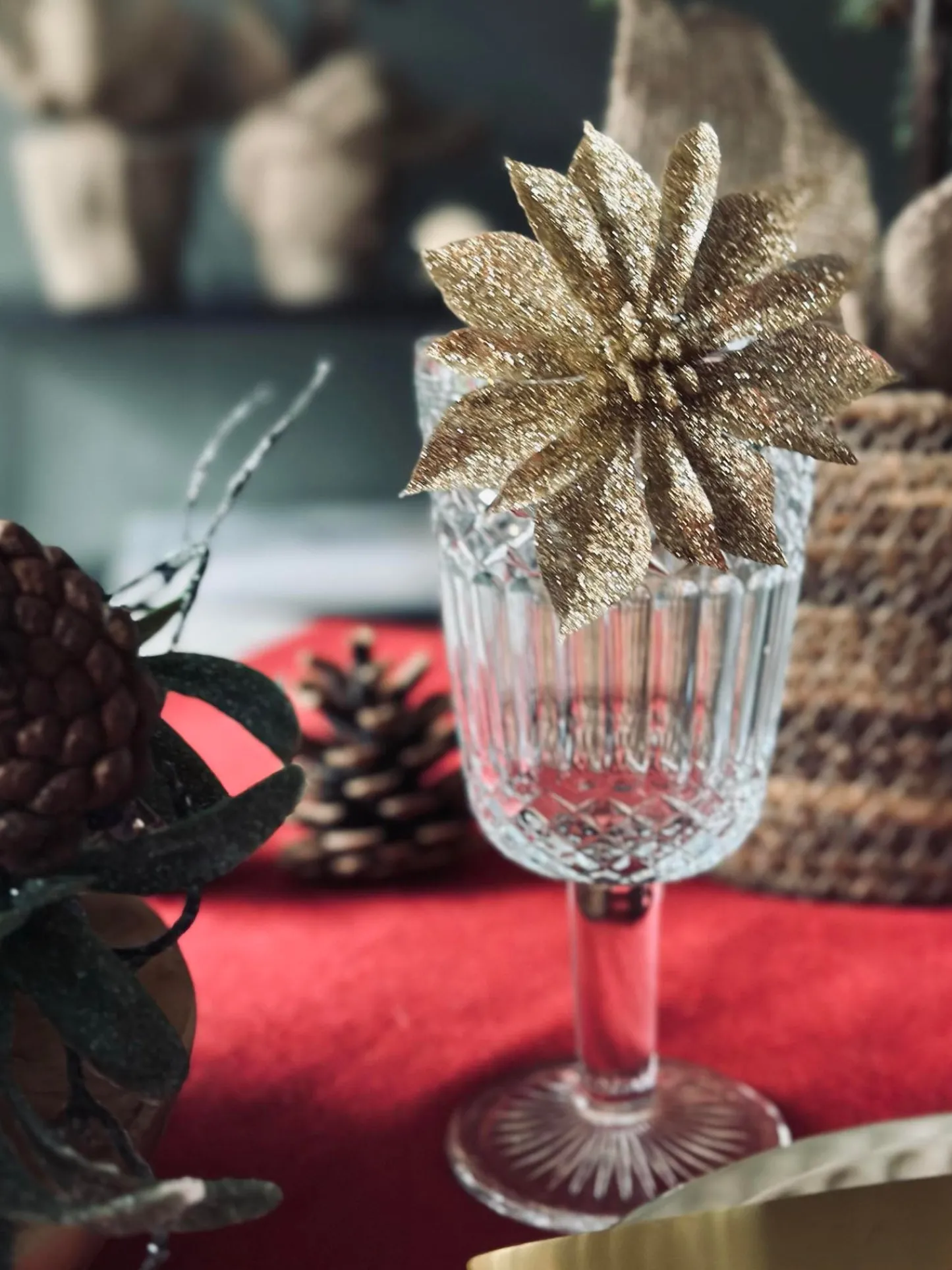 VIAMAJA Deco blomster med glimmer - 4 stk Discount