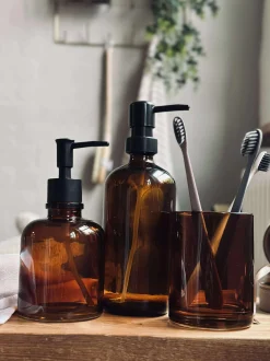 VIAMAJA Dispenser med pumpe - Brun glas Online