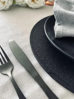 VIAMAJA Dækkeserviet – Sort med glimmer Clearance