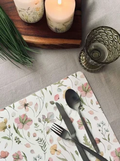VIAMAJA Dækkeserviet Flora - Hvid New