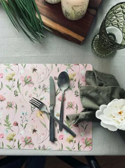 VIAMAJA Dækkeserviet Flora - Rosa Discount