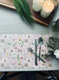 VIAMAJA Dækkeserviet Flora - Rosa Discount