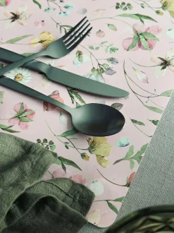 VIAMAJA Dækkeserviet Flora - Rosa Discount