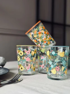 VIAMAJA Drikkeglas FLORA - Sæt med 4 glas Clearance