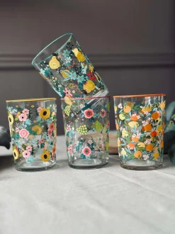 VIAMAJA Drikkeglas FLORA - Sæt med 4 glas Clearance