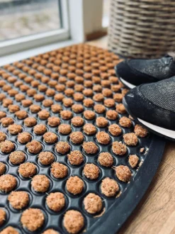 VIAMAJA Dørmåtte - Natur DOTS halvmåne Clearance
