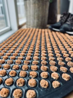 VIAMAJA Dørmåtte - Natur DOTS halvmåne Clearance