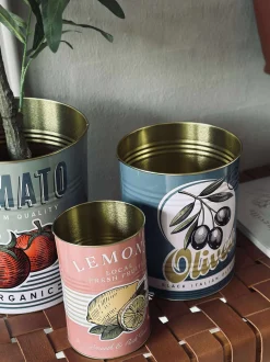 VIAMAJA Dåser med italiensk print - Sæt med 3 stk Hot