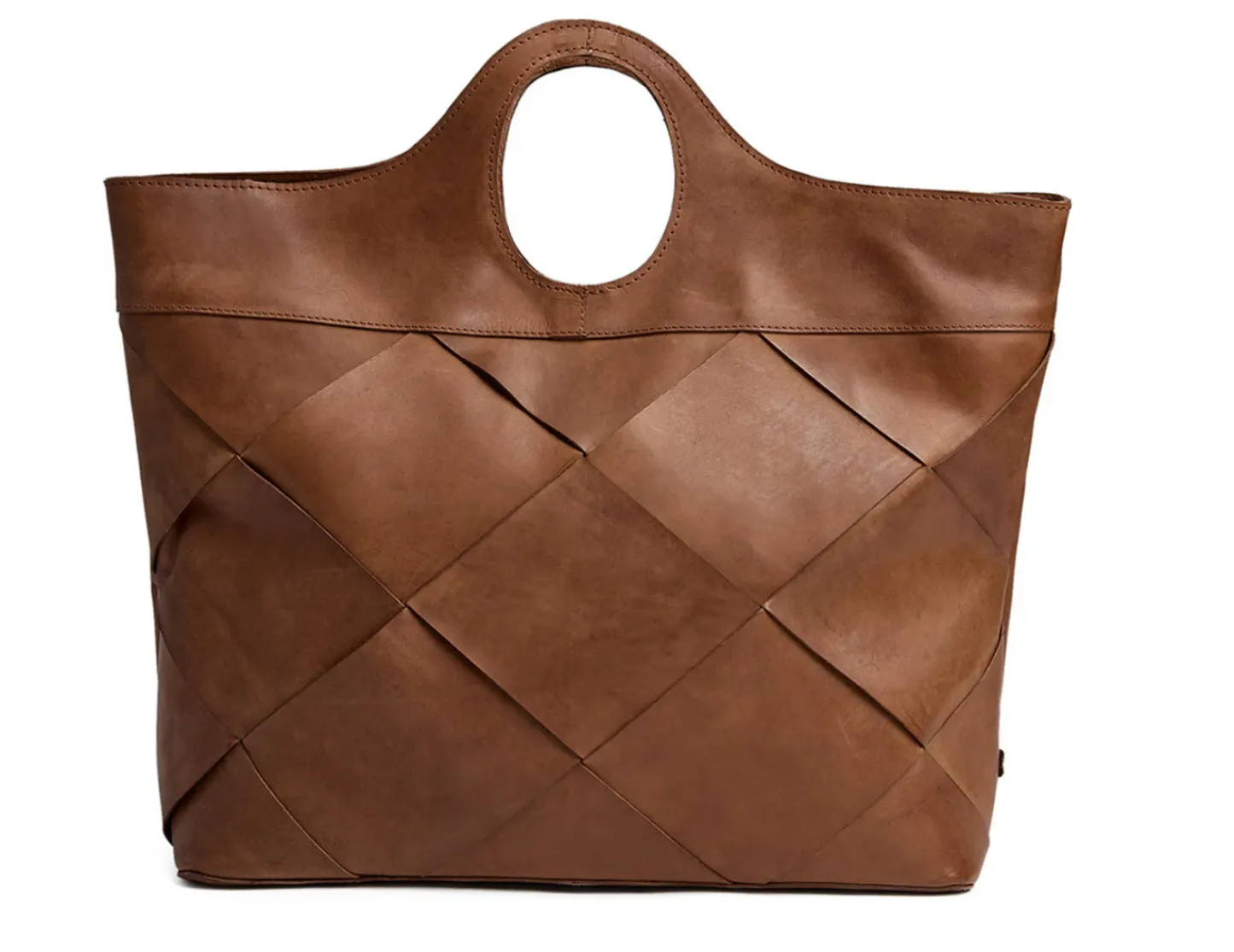 VIAMAJA Eksklusiv håndflettet shopper - Soft cognac New