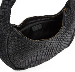 VIAMAJA Elegant håndflettet skuldertaske - Black big Outlet