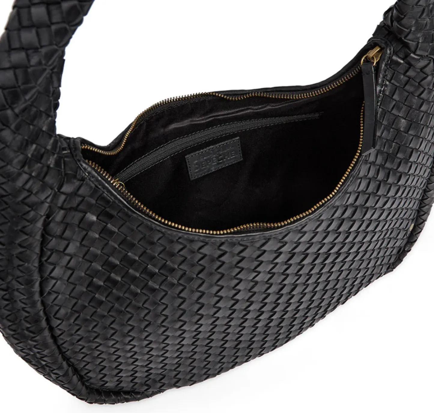 VIAMAJA Elegant håndflettet skuldertaske - Black big Outlet