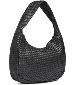VIAMAJA Elegant håndflettet skuldertaske - Black big Outlet
