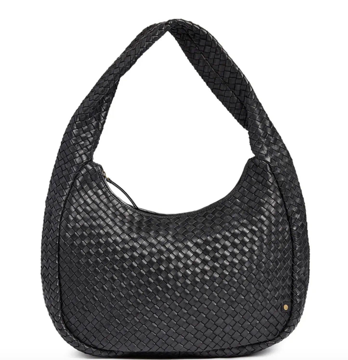 VIAMAJA Elegant håndflettet skuldertaske - Black big Outlet