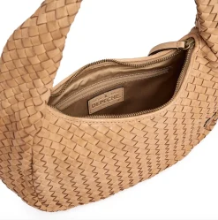 VIAMAJA Elegant håndflettet skuldertaske - Sand New