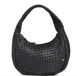 VIAMAJA Elegant håndflettet skuldertaske - Black Sale
