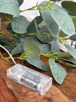 VIAMAJA Eucalyptus gren med lys - 100cm Sale