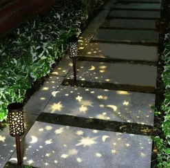 VIAMAJA Fakkel med solceller – 2 stk STARS & MOON Clearance