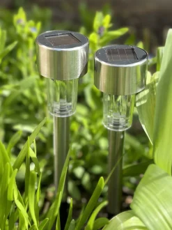 VIAMAJA Fakkel med solceller – Mini steel Sale