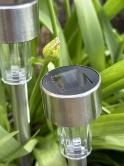 VIAMAJA Fakkel med solceller – Mini steel Sale