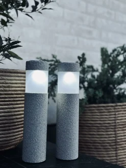 VIAMAJA Fakkel med solceller Stone look – Sæt med 2 stk Sale