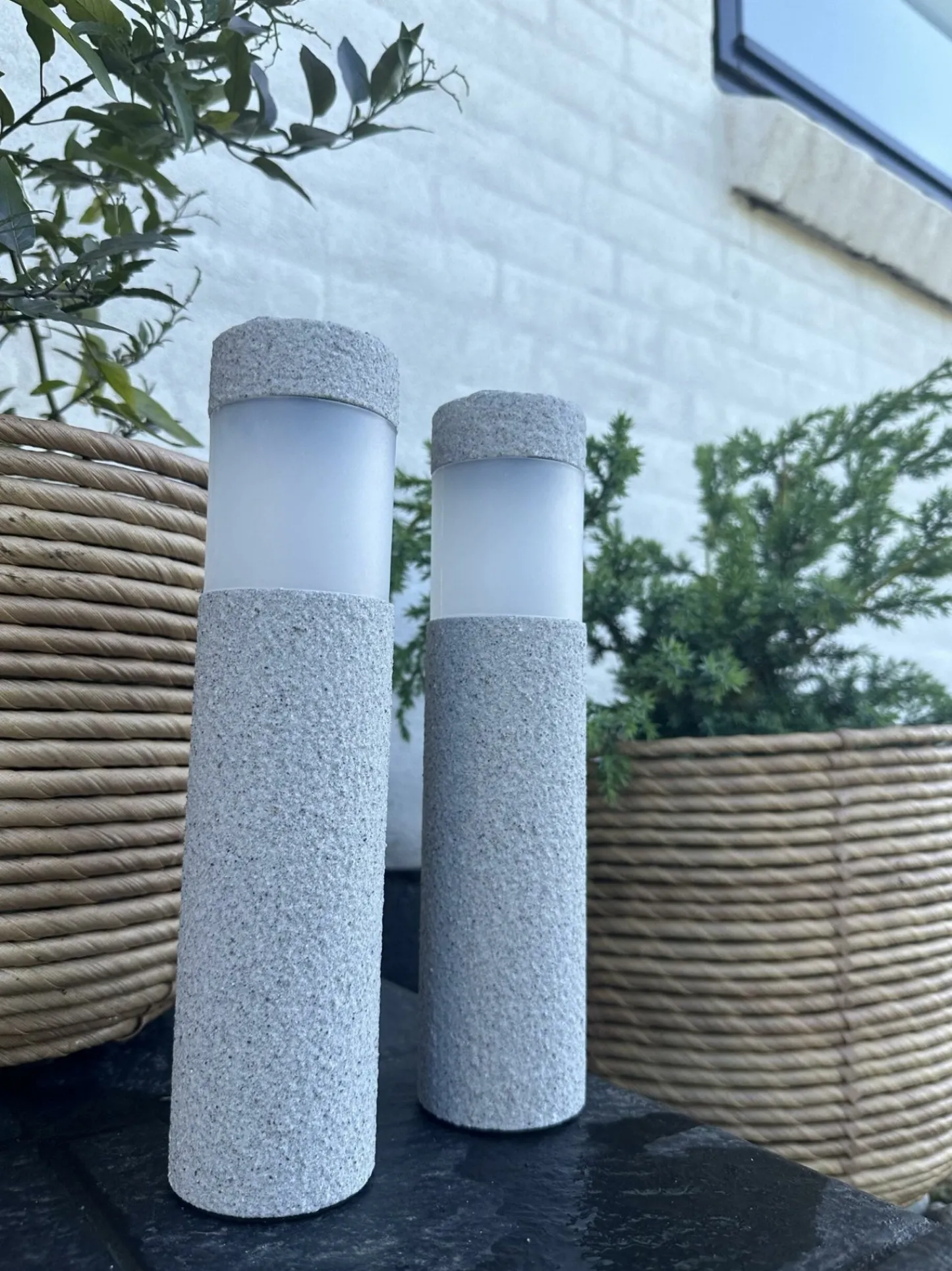 VIAMAJA Fakkel med solceller Stone look – Sæt med 2 stk Sale