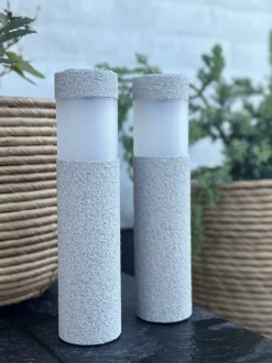 VIAMAJA Fakkel med solceller Stone look – Sæt med 2 stk Sale