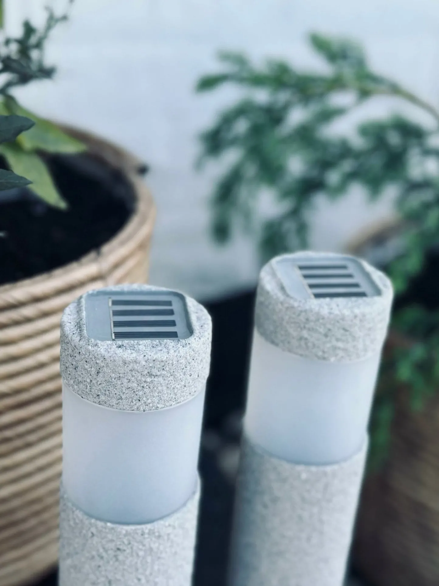 VIAMAJA Fakkel med solceller Stone look – Sæt med 2 stk Sale