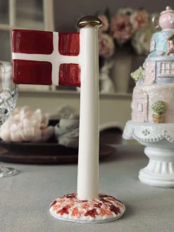 VIAMAJA Flag keramik – Dannebrog m. Rosa fod Clearance