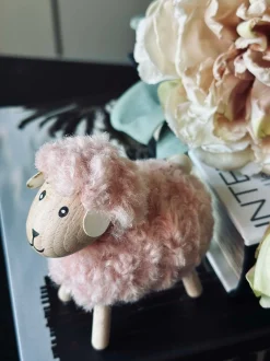 VIAMAJA Får i træ med pels - Rosa Discount